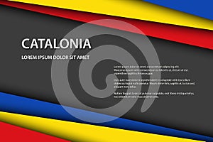 Modern vector background with Catalan colors and grey free space for your text, overlayed sheets of paper