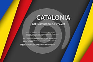 Modern vector background, overlayed sheets of paper in the look of the Catalan flag, Made in Catalonia, Catalan colors