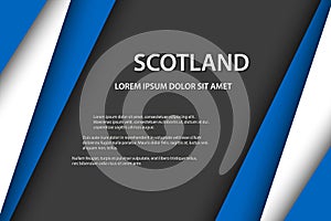 Modern vector background, overlayed sheets of paper in the look of the Scottish flag, Made in Scotland, Scottish colors