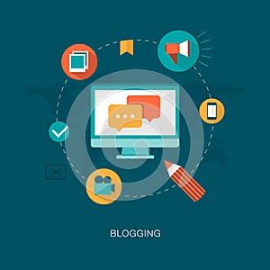 Modern vector blogging concept illustration