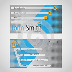 Modern vector business card standart 90 x 50 mm