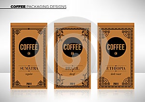 Modern Vector Coffee Packaging Template