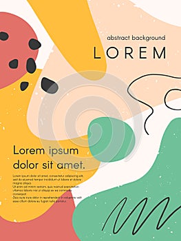 Modern vector colorful illustration with hand drawn organic shapes and textures