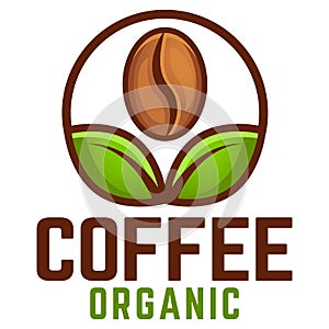 Modern vector flat design simple minimalist cute logo template of coffee organic cafe Restaurant logo vector for brand, cafe,