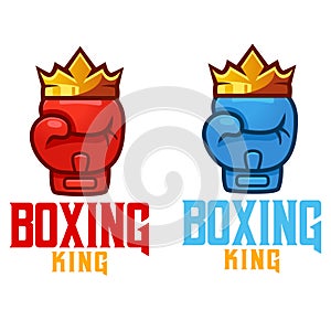 Modern vector flat design simple minimalist logo template of royal boxing king club academy championship vector for brand, emblem