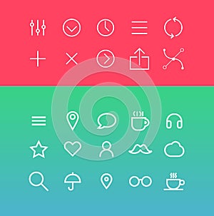 Modern vector Icons set in flat style