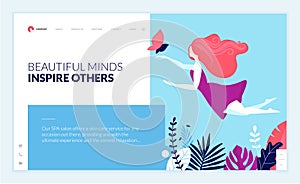 Web page design template for beauty, spa, wellness, natural products, cosmetics, body care, healthy lif photo
