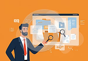 Digital Document Management and Data Search Concept
