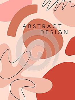 Modern vector illustration with hand drawn organic shapes and textures in pastel colors photo