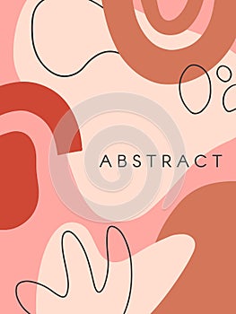 Modern vector illustration with hand drawn organic shapes and textures in pastel colors photo
