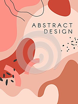 Modern vector illustration with hand drawn organic shapes and textures in pastel colors photo