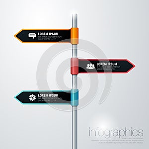 Modern vector infographic diagram with arrow signpost