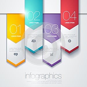 Modern vector infographic diagram with paper arrow