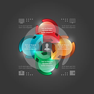 Business Infographics Design Template. Vector Elements. 3D Circle Chart Illustration. EPS10