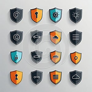 Modern Vector Line Icon Set â Cybersecurity & Data Protection photo