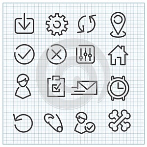 Modern vector linear icons set