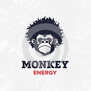 Modern vector professional sign logo monkey energy