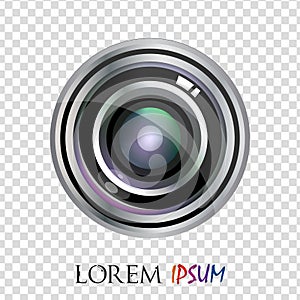 Modern vector realistic flat lens logo design