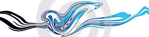 Modern vector splash water wave symbol. Blue curve design element on white background
