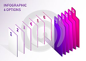 Modern vector step lable infographic elements. Abstract elements of graph 6 steps options. photo