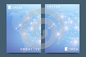 Modern vector template for brochure Leaflet, flyer advert cover catalog magazine or annual report. Business, science