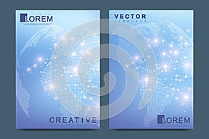 Modern vector template for brochure Leaflet, flyer advert cover catalog magazine or annual report. Business, science