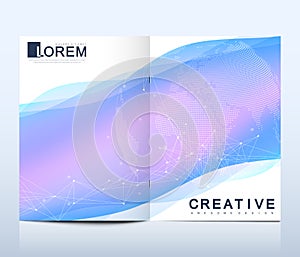 Modern vector template for brochure Leaflet, flyer advert cover catalog magazine or annual report. Business, science