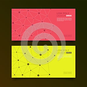 Modern vector templates. Abstract geometric background with connected lines and dots. Business, science, medicine, Molecule and te