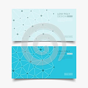 Modern vector templates. Abstract geometric background with connected lines and dots. Business, science, medicine, Molecule and te