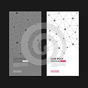 Modern vector templates. Abstract geometric background with connected lines and dots. Business, science, medicine, Molecule and te