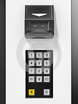 Modern Vending Machine With Contactless Payment Method. Paying Contactless With NFC Technology . 3d rendering