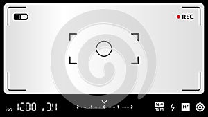 Modern camera focusing screen with settings