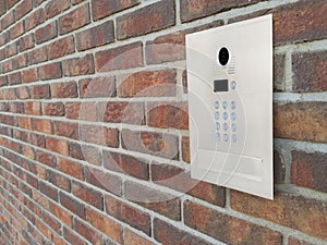 Modern Video Intercom Mounted on Brick Wall