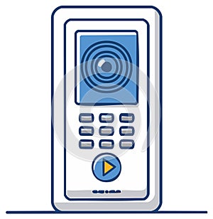 Modern video intercom system with camera and keypad for home security
