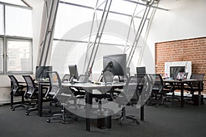 Modern view of empty office space interior