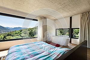 Modern villa, interior, bedroom