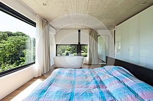 Modern villa, interior, bedroom