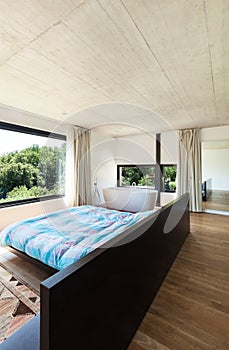 Modern villa, interior, bedroom