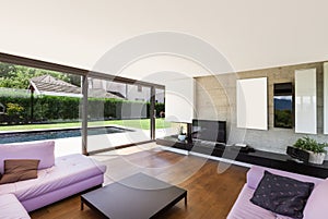 Modern villa, interior, living room