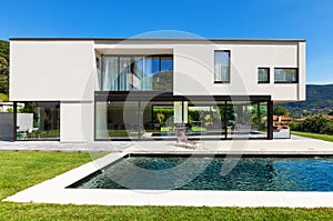 Modern villa with pool photo