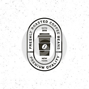 Modern vintage coffee shop label. vector illustration