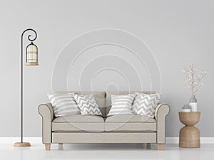 Modern vintage living room interior 3d rendering Image