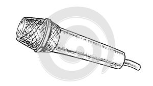 Modern Vocal Microphone Karaoke Monochrome Vector