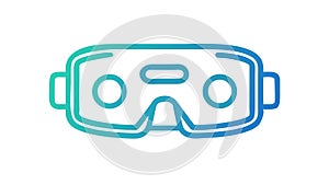 Modern VR Headset Outline Vector - Virtual Reality Future Tech, vector design Generative AI