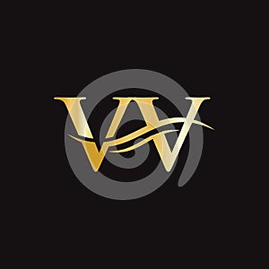 Modern VV Logo Design for business and company identity. Creative VV letter with luxury concept