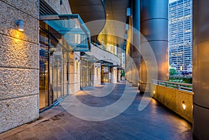 A modern walkway in Chicago, Illinois