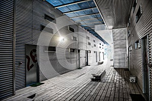 Modern walkway in the hotel