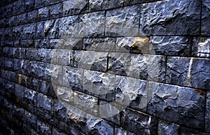 Modern wall decorated with stone tiles