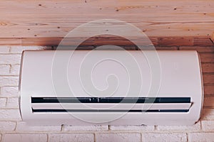 Modern Wall-Mounted Air Conditioner Unit Efficiently Cooling Indoor Space with Stylish Design and Energy-Saving Features for