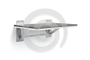 Modern WallMounted Shelf with Metal Brackets and Rectangular Surface